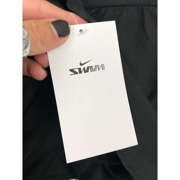 NEW Nike Solid Board Skirt 1X Black Swimsuit Bottoms Zip Pocket Side Slit Active - Picture 8 of 12